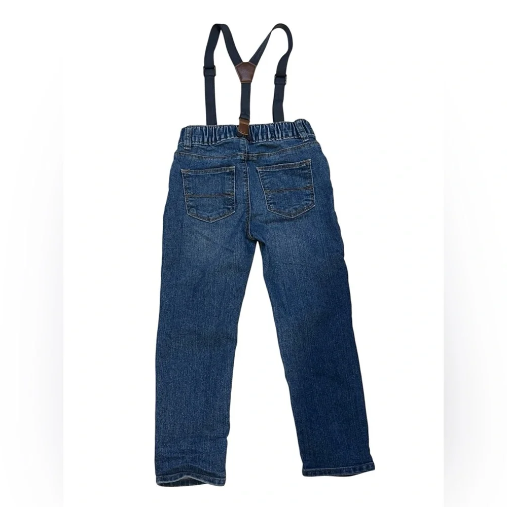 OshKosh B'gosh Blue Straight-Leg Jeans with Suspenders
